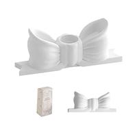 1PC Bow Candle Holder 4.5x2x1.4 Inch Elegant Bow Plaster Candlestick Holder Candle Stick Holder with Stable Base for Home, Kitchen, Bar and More, Creates Cozy Atmosphere