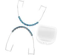 1PC Brackets Falsos Para Dientes Comes with Box,Braces Kit with Brackets & Wire & Glue Perfect for Dental Students & Orthodontic Practice,Brackets Para Dientes with Metal Wires, Blue