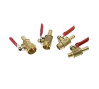 1pc Brass 0.236/0.315/0.394/12mm Red Lever Handle Ball Valve Hose 1/4" 3/8" 1/2" Male Thread Connector Pipe Fitting Coupler (1/2",8mm)