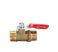 1pc Brass Ball Valve 1/8" 1/4" 3/8" 1/2" Male to Male BSPT Thread with Red Lever Handle Connector Joint Pipe Fitting(1/2")