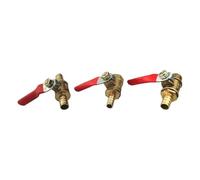 1pc Brass Ball Valve Water Oil Gas Fuel Line Shutoff Pipe Fittings Pneumatic Connector Controller Handle 6-12MM Hose(1/4",A_10MM Barb)