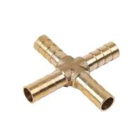 1PC Brass Barb Pipe Fitting Straight Elbow T Y X Shape 2 3 4 Way Connector for 6mm to 19mm 8mm 10mm 14mm 16mm 4mm Copper Water Tube(X 4 Way (Cross),5mm Barb)
