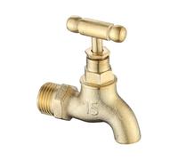 1PC Brass Basin Faucet Tap 1/2' and 3/4' Outdoor Mop Pool Single Cold for Garden Hose, Irrigation(3-4)