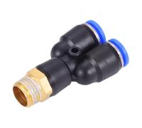 1PC Brass Elbow Tee Fitting for 4-16mm Pneumatic Tubes - 1/8", 1/4", 3/8", 1/2" BSPT for Gases and Vacuum Applications(6-M5 Px)