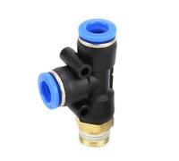 1Pc Brass Elbow Tee Pneumatic Fitting Push-in for 1/8"-1/2" BSPT & 4-16mm Tubes - Durable Gases & Vacuum Connector(12-02 Pd)