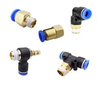 1PC Brass Pneumatic Quick Connect Fitting - 1/4" M5 Air Hose Coupler for PC/PCF/PL/SL/PB Type Tubing(8-03,SL)