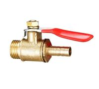 1pc Brass Red Lever Handle Ball Valve Hose Barb 1/4" 3/8" 1/2" BSPT Male Thread Connector Pipe Fitting Coupler Adapter(8mm - 3I8 inch)