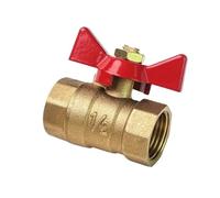 1pc Brass Shut Off Ball Valve with Butterfly Handle for Fuel Water Oil Air 1/2" 3/4" Female to Female Thread Two Way(1/2",M-F)