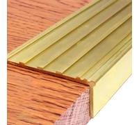 1pc Brass Stair Nosing Edge Trim - Anti-Slip Step Protector Strip for Wood,Tile Stairs - Staircase Nose Guard Molding(49x19mm)