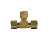 1pc Brass Tee 3 Way Commpression Fitting Union Connector Fit Tube OD 8mm
