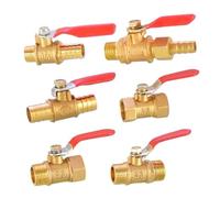 1pc Brass Water Oil Air Gas Fuel Line Shutoff Ball Valve Pipe Fittings Pneumatic Connector Controller Handle 6-12MM Hose(1/4",D Male to Barb_Thread)