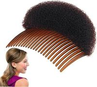 1Pc Brown Bump It Up Volume Hair Styling Clip Bun Maker Hair Insert Tool Multifunctional Hair Accessories with Comb for Instant Hairstyle,Hair Styling Accessories,Bun Shapers