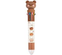 1pc Brown Cartoon Bear Polychrome Color Retractable Ballpoint Pen,Creative Cute Multicolor Pens For School Office Student Supply Hand Account Pen,Pens and Refills