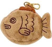 1Pc Brown Cute Plush Coin Purse Keychain, Mini Wrist Purse Bag, Japanese Creative Adjustable Soft Coin Pendant with Zipper Plush Pouch for Girl Women's Coin Purses and Pouches