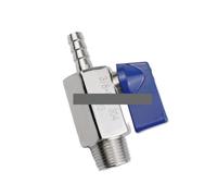 1pc BSP Male Blue Ball Valve SS 304 1/2" to 8mm Adapter 2 Way Ball Valve