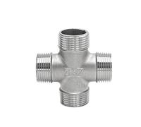 1pc BSP Male+Female Threaded 3 4 5 Way Tee X Pipe Fitting 1/4" 3/8” 1/2" 3/4" 1" 2" Threaded SS304 Stainless Steel Multifunction(3l4 BSP)
