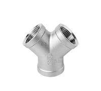 1pc BSP Male+Female Threaded 3 4 5 Way Tee Y X Pipe Fitting 1/4" 3/8” 1/2" 3/4" 1" 2" Threaded SS304 Stainless Steel Multifunction(1l2 BSP)