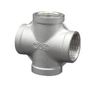1pc BSP NPT Female Cross 4 Way Splitter 201 304 316 Stainless Steel Pipe Fitting Connector Coupler(BSPT SS304,1/2")