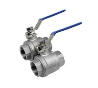 1PC BSPT 304/316L Stainless Steel Female Two-Piece Full Port Ball Valve 1/4 "3/8" 3/4 "Straight Through Type Valve(1-1/4",SS304)