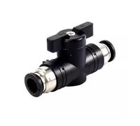 1pc BUC 4mm 6mm 8mm 10mm 12mm Black Pneumatic Push in Quick Joint Connector Hand Valve to Turn Switch Manual Ball Current Limiting(BUC-6)