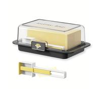 1Pc Butter Dish with Cover Butter Box with Cutter Slicer Countertop Butter Box for Home Cheese Storage Box for Kitchen, Dining Table(Black - 1pc)