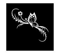 1Pc Butterfly Floral Vinyl Sticker Waterproof Decorative Decal for Motorcycle Car 26cm Auto Parts(White)