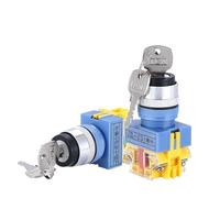 1PC Button Switch LAY37-11Y2 20Y3 With Key Two/Three Button Normally Open Normally Closed 22mm(Two normally open)