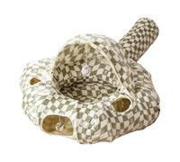 1PC Ca-t Tunnel Kitten Bed, Cats Beds Tunnels For Indoor, Round Foldable Ca-t Tunnel,Multifunctional Foldable Interactive Toy,with 1 Hanging Scratchin-g Balls, For Kittens Rabbits