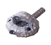 1PC Ca-t Tunnel Kitten Bed, Cats Beds Tunnels For Indoor, Round Foldable Ca-t Tunnel,Multifunctional Foldable Interactive Toy,with 1 Hanging Scratchin-g Balls, For Kittens Rabbits