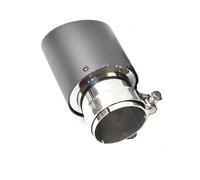 1PC Car Exhaust Tail Pipe Curly Matt Carbon Fiber Stainless Steel Straight Flange Muffler Tip Car Exhaust Tip(76-89mm)