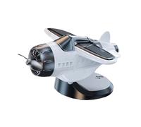 1Pc Car Ornament Solar-Powered 360° Rotary Aircraft, Creative Auto Interior Decor for Center Console, Airplane Decorative Accessory