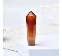1PC Carnelian Hexagonal Column Sardonyx Crystal Point Red Agate Stone Tower Home Decoration Ornaments Gemstone Stone