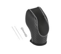 1PC Cars Faux Leather Gear Shift Knob Cover Carbon Fiber Pattern Gray Line Fit Replacement for Ford Focus Escape Fusion Fiesta Transit Van