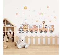 1PC Cartoon Train Takes Animals to See The World Star Wall Stickers Children's Room Classroom Wall Decoration Explosion