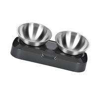 1Pc Cat Bowl Feeder Ergonomic Design with High Base for Comfort Durable Pet Feeding Dish for Cats and Kittens Double Bowl Configuration Easy to Clean