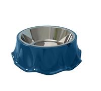 1pc Cat Bowl Inclined Kitten Puppy Food Feeding Bowls Stainless Steel Cats Drinking Feeder Pet Dogs Cats Feeders(Blue)