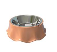 1pc Cat Bowl Inclined Kitten Puppy Food Feeding Bowls Stainless Steel Cats Drinking Feeder Pet Dogs Cats Feeders(Pink)