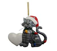 1Pc Cat Cute Acrylic Cat Pendant Christmas Decoration Tree Ornament Funny Cats Car Pendant, Christmas Tree Decorations