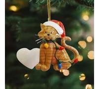 1Pc Cat Cute Acrylic Cat Pendant Christmas Decoration Christmas Tree Pendant Christmas Tree Ornament Funny Cat Car Pendant, Christmas Tree Decorations