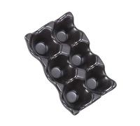 1Pc Ceramic Egg Holder 6 Grids Egg Trays Anti Slip Egg Box Shockproof Egg Storage Case Black
