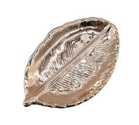 1PC Ceramic Leaves Plate Tree Leaf Jewelry Trinket Dish Dessert Storage Tray Ceramics Trays Decorative For Storing Jewelry(Rose gold)