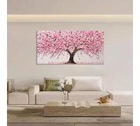 1pc Cherry Blossom Tree Canvas Wall Art Pink Peach Blossom Landscape Abstract Plum Tree Prints Poster For Living Room 70x140cm Frameless