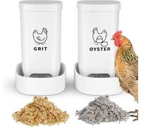1PC Chicken Grit And Oyste-r Shell Feeder With Lid, Oyste-r Shell Feeder For Chickens, Automatic Chicken FeederS Coo-p Accessories Supplies, Bottom With Drainage Holes Design, For Hens & Eggs