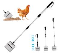 1PC Chicken Poop Scooper 42" Adjustable Cat Litter Scoop Detachable Handle Chicken Coop Non-Stick Metal Litter Scoop Wide Shovel Cleaning SuppliesTools for Sifting Chicken Sand and Wood Shavings