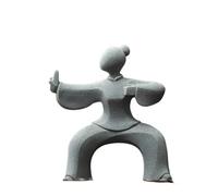 1PC Chinese Ba Duan Jin Figurine Creative Stone Statue Tabletop Decorations Traditiona Tai Chi Kung Fu Style Decor Art Ornament(A)
