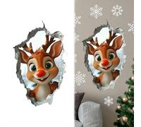 1pc Christmas 3D Wall Decal Santa Claus And Self-adhesive Wall Sticker for Home P7P3 Decoration Atmosphe Festive Window