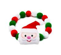 1PC Christmas Decorate Pet Bowtie Dog Deer Hair Ball Pet Puppy Adjustable Snowman Necktie Collar For Small Large Dog Accessories (Color : 1, Size : M (36-42cm))