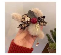 1PC Christmas Hair Clips Festive Bow&Bell Design, Cute Hair Accessories for Holiday Parties(Brown)