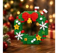 1PC Christmas Wreath Ornament, Festive Greenery Tabletop Shelf Collectible | Foliage Shape with Berry and Bow Details Brings a Classic Seasonal Symbol to Mantels, Desks, Bookshelves and Windowsills