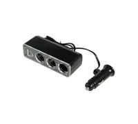 1PC Cigarette Lighter Adapter 12v 3-Socket Power Splitter Dc Outlet with USB Ports Multifunction Car Cigarette Lighter Power Plug(Black)